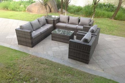 PE Rattan Sofa Set Coffee Table Chair