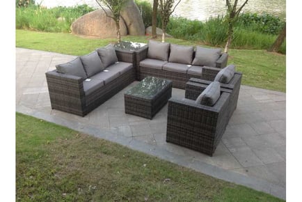 PE Rattan Sofa Set Coffee Table Chair