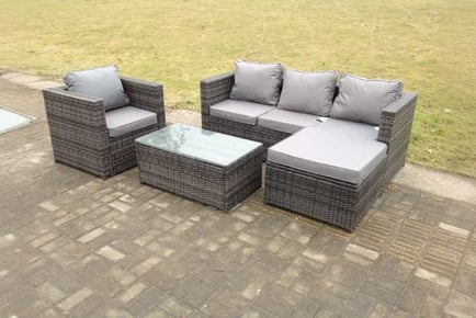 Rattan Sofa Set Coffee Table Chair Stool