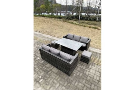 Rattan Sofa Set Rising Table Footstool