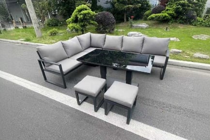 Aluminum 8-Seater Sofa Set Rising Table