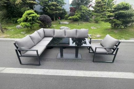 Aluminum 7-Seater Sofa Set Rising Table