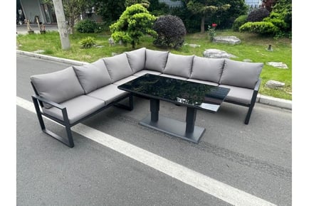 Aluminum 7-Seater Sofa Set Rising Table