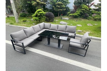 Aluminum 8-Seater Sofa Set Rising Table