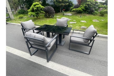 Aluminum 4-Seater Sofa Set Rising Table