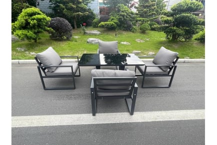 Aluminum 4-Seater Sofa Set Rising Table