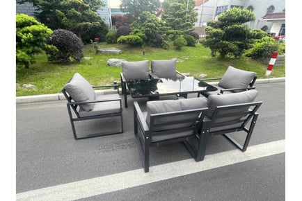 Aluminum 6-Seater Sofa Set Rising Table