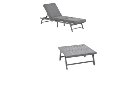 Outdoor Convertible Garden Furniture Set with Table in Grey