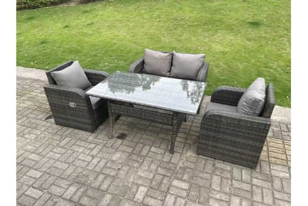 4-Seater Rattan Reclining Garden Set