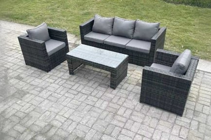 PE Rattan Sofa Set Chair Coffee Table