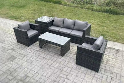 PE Rattan Sofa Set Chair Coffee Table