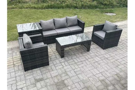 PE Rattan Sofa Set Chair Coffee Table