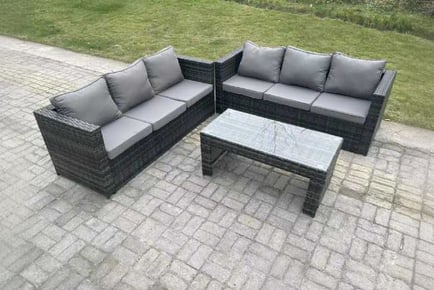 PE Rattan Garden Sofa Set Coffee Table