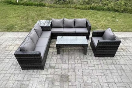 7-Seater PE Rattan Sofa Set Chair Table