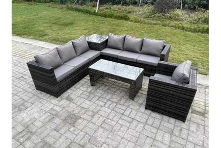 7-Seater PE Rattan Sofa Set Chair Table