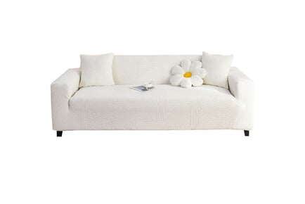 Soft Stretch Sofa Slipcover in 2 Styles, 3 Sizes & 4 Colours