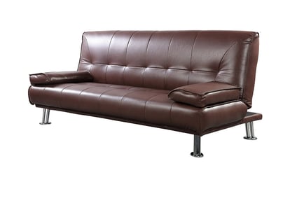 Avon Bonded Leather 3-Seater Sofa Bed, Black