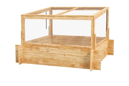 2-in-1 Portable Wooden Greenhouse Planter Box!