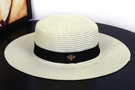 Gucci Inspired Women's Small Bee Straw Sun Hat - 5 Colours