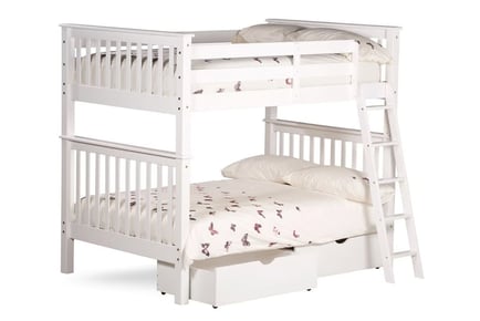Malvern Kids' White Quad Bunk Bed Frame w/ Optional Mattress