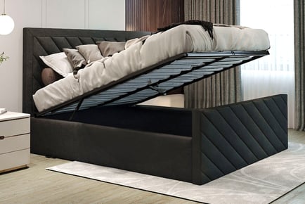 A Diagonal Liner Ottoman Storage Bed Frame, 6ft Super King