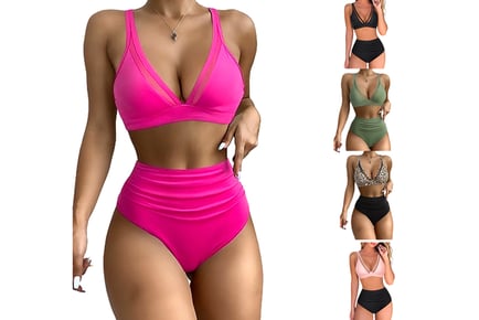 Women's High Waist Bikini Swimsuit - 5 Sizes & 5 Colours