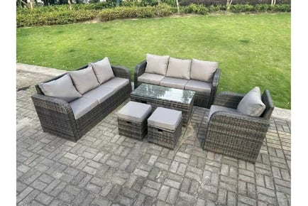 9-Seater Rattan Reclining Garden Set