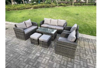 9-Seater PE Rattan Reclining Garden Set