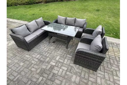 8-Seater PE Rattan Reclining Garden Set