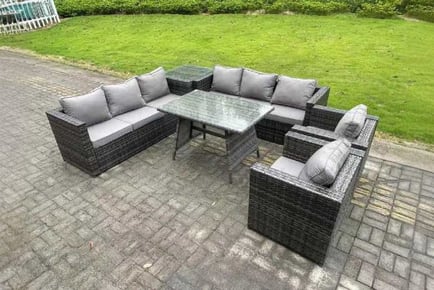 8-Seater Garden Dining Set Chair Table