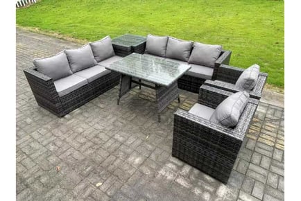 8-Seater Garden Dining Set Chair Table