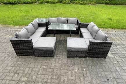 11-Seater PE Rattan Garden Dining Set