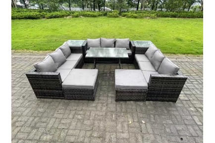 PE Rattan Garden 11-Seater Dining Set