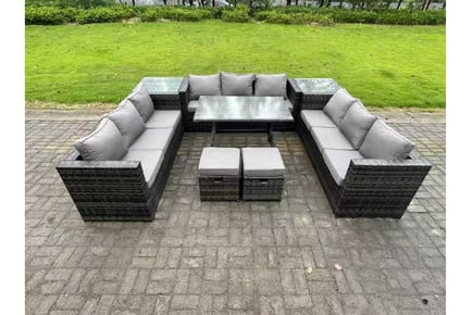 U Shape PE Rattan Garden Dining Set