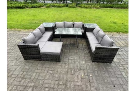 PE Rattan Garden 10-Seater Dining Set