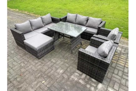 8-Seater PE Rattan Garden Dining Set