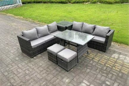 7-Seater PE Garden Sofa Dining Set