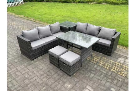 7-Seater PE Garden Sofa Dining Set