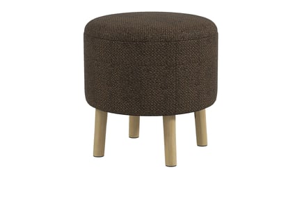 Ottoman Linen Stool With Built-In Storage