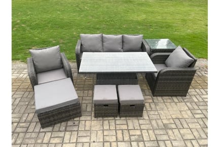 Rattan Outdoor Dining Set Rising Table