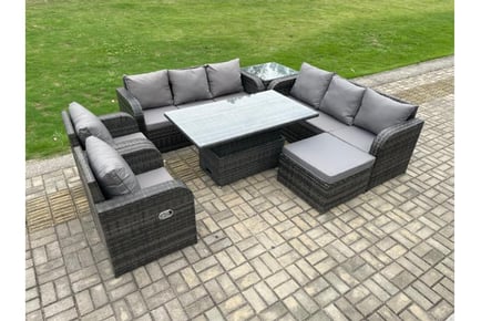 Rattan Reclining Sofa Set Rising Table