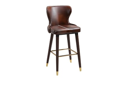 Set of 2 PU Leather Vintage Bar Stool Chairs