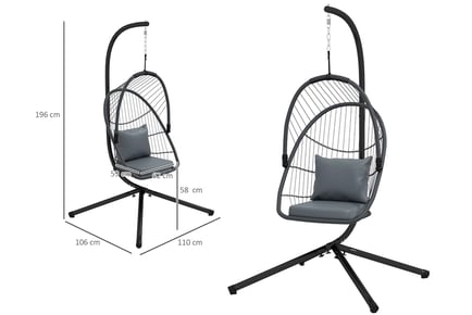 Outdoor hanging egg chair, Light Grey