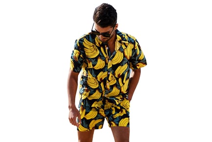 Men's Hawaiian Short Sleeve Shirt Suits in 5 Sizes & 6 Styles