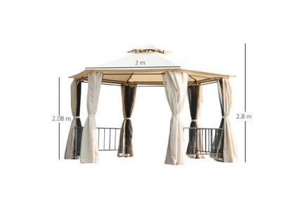 Outsunny Gazebo Canopy, 2-Tier