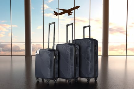 3PC hard shell luggage suitcase set, titanium grey