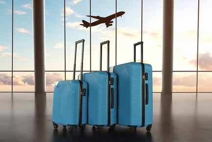 3PC hard shell luggage suitcase set, Rose Gold