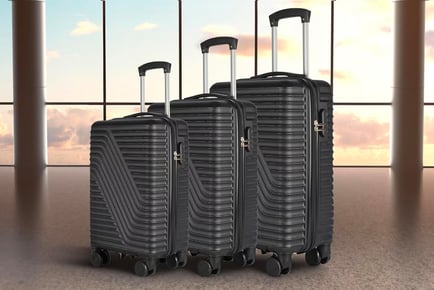 3PC hard shell luggage suitcase set, Black