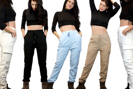 Women's Trendy Drawstring Cargo Trousers - Five Colours