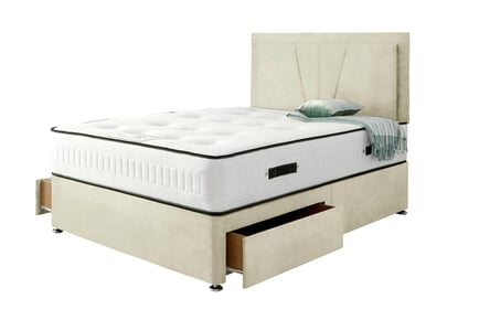 Canterbury Bed Set, Orthopaedic Mattress with Storage - Cream